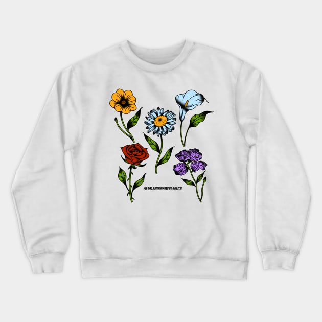 Flower Pack Crewneck Sweatshirt by drawingsbydarcy